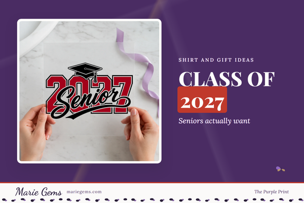 2027 Senior Graduation Cap Ready-to-Press DTF Transfer from Marie Gems, featured image for Class of 2027