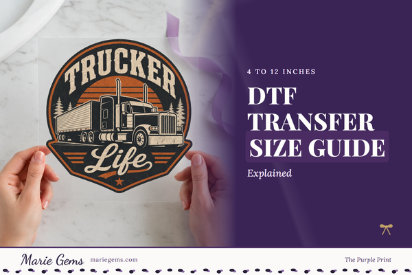 Trucker Life Ready-to-Press DTF Transfer from Marie Gems, featured image for DTF Transfer Size Guide