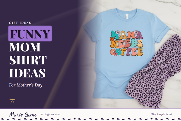 Mama Needs Coffee Unisex Graphic T-Shirt from Marie Gems, featured image for Funny Mom Shirt Ideas