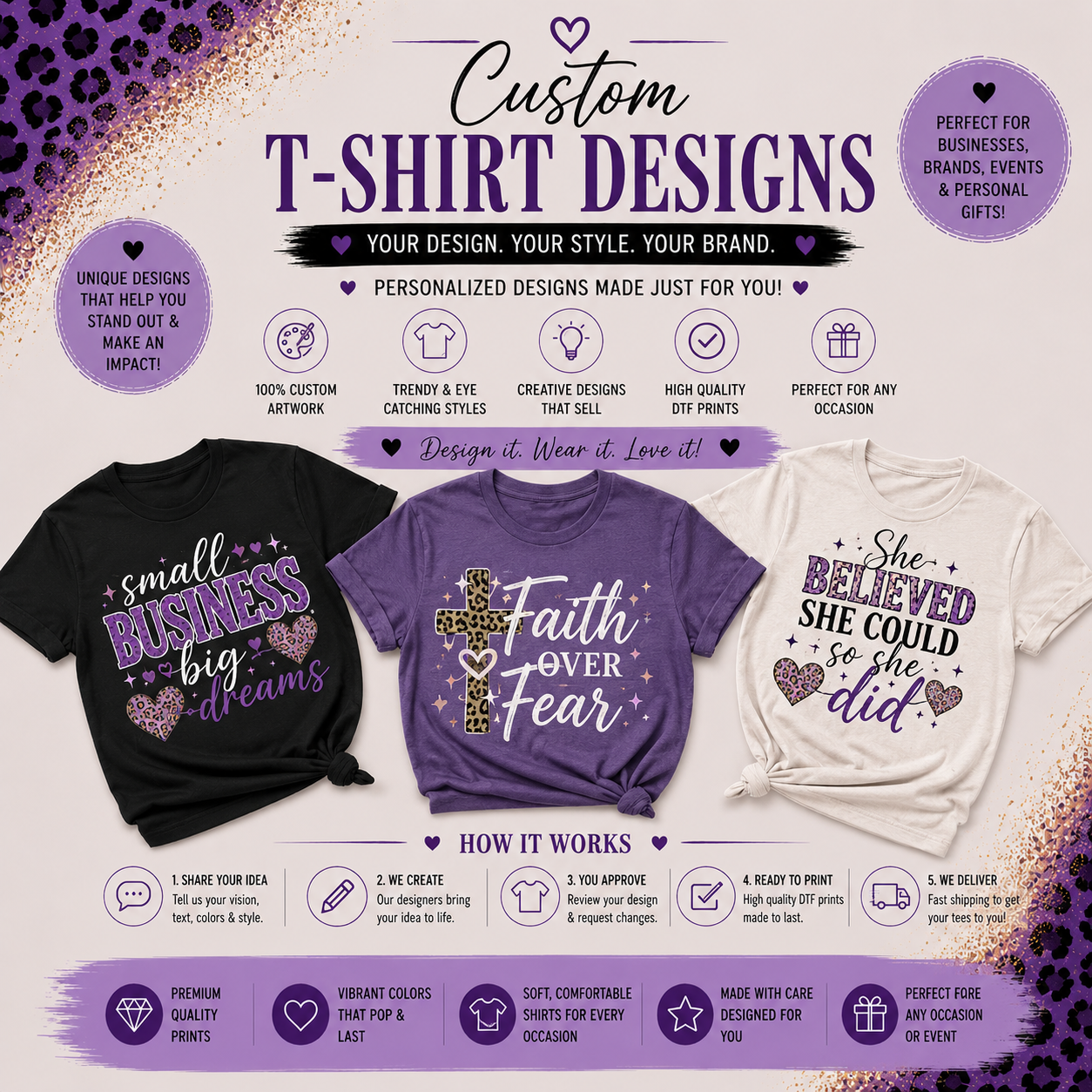 Custom T-Shirt Design | Personalized Graphic Tee for Women | Made to Order Shirt