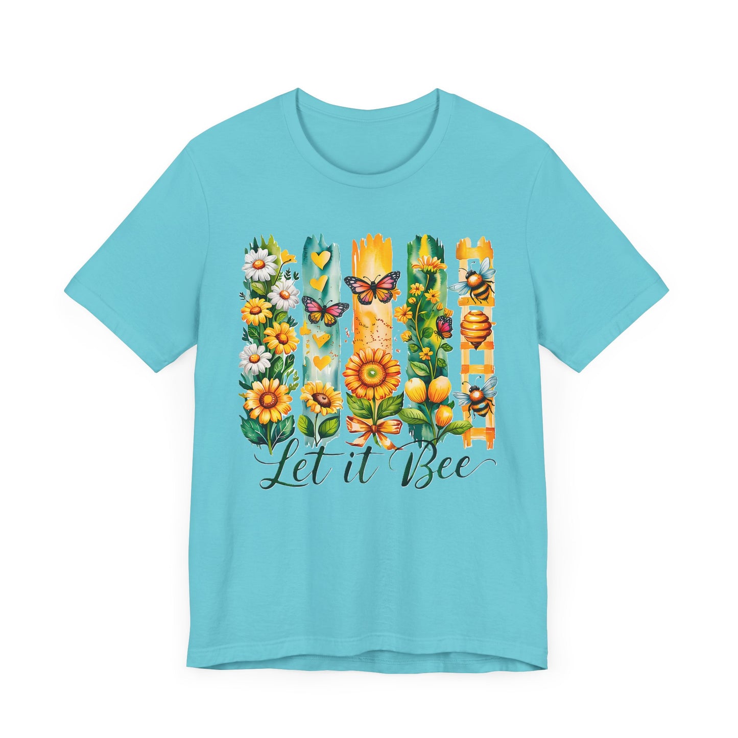 Floral & Insect "Let It Bee" T-Shirt - Nature-Inspired Graphic Tee