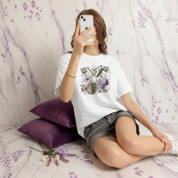 Baseball Mom Handmade Gift-Ready Unisex Graphic T-Shirt showing baseball mom shirt artwork with made to order, gift for her, graphic shirt
