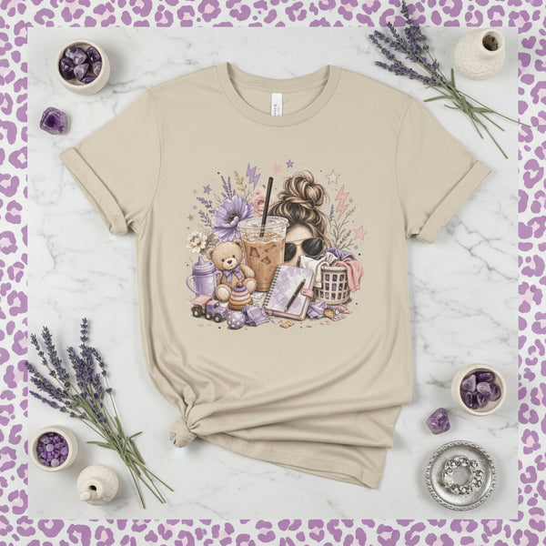 Mom Chaos Handmade Gift-Ready Unisex Graphic T-Shirt showing mom chaos shirt artwork with made to order, gift for her, graphic shirt