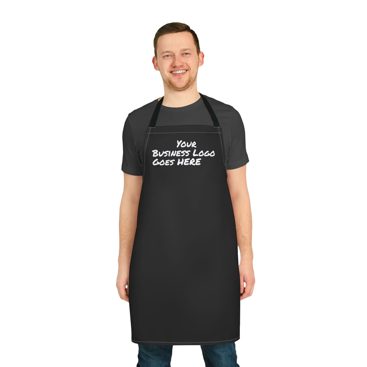 Customizable Black Apron for Chefs, Home Cooking, Barbecues, Gifts, Business Branding, Kitchen Accessories, Unique Design