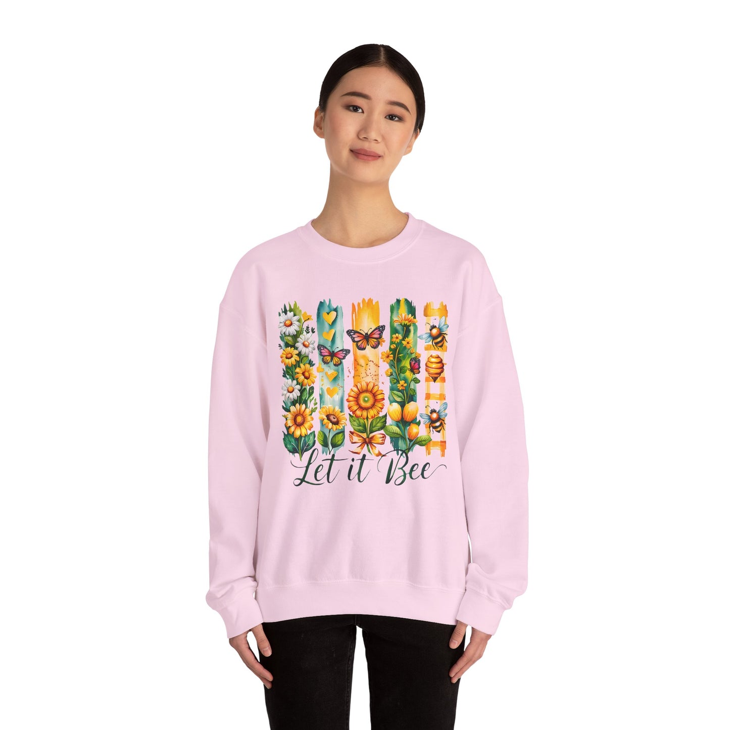 Floral & Insect "Let It Bee" Sweatshirt - Cozy Nature-Inspired Pullover