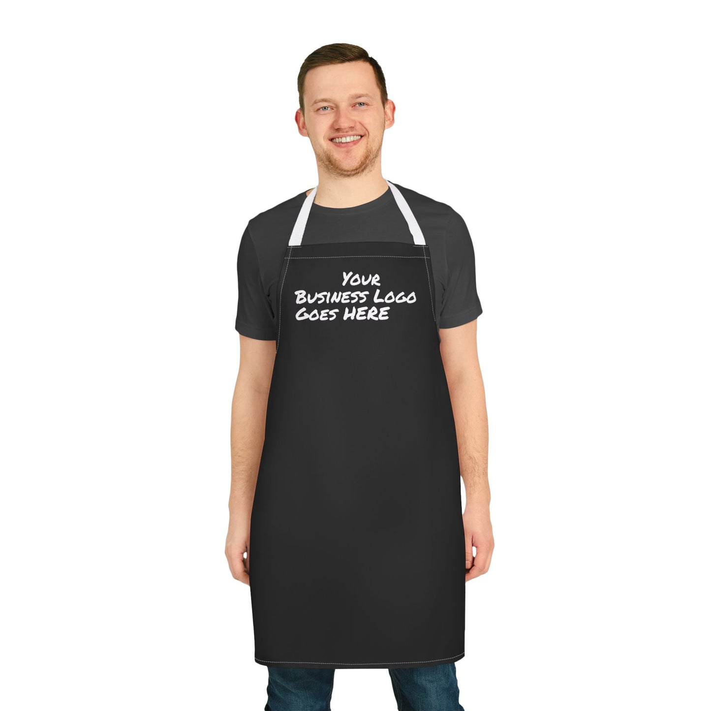 Customizable Black Apron for Chefs, Home Cooking, Barbecues, Gifts, Business Branding, Kitchen Accessories, Unique Design