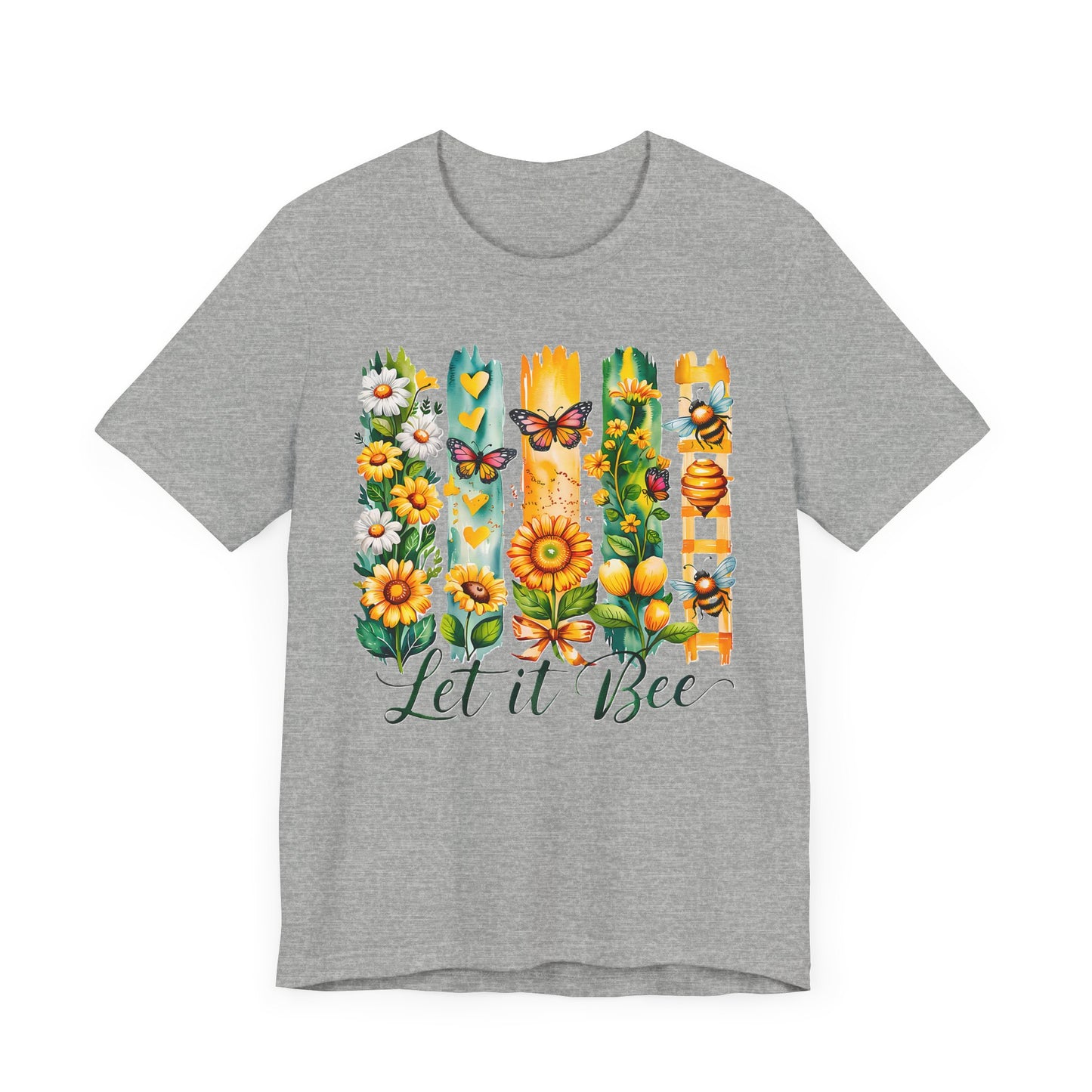 Floral & Insect "Let It Bee" T-Shirt - Nature-Inspired Graphic Tee