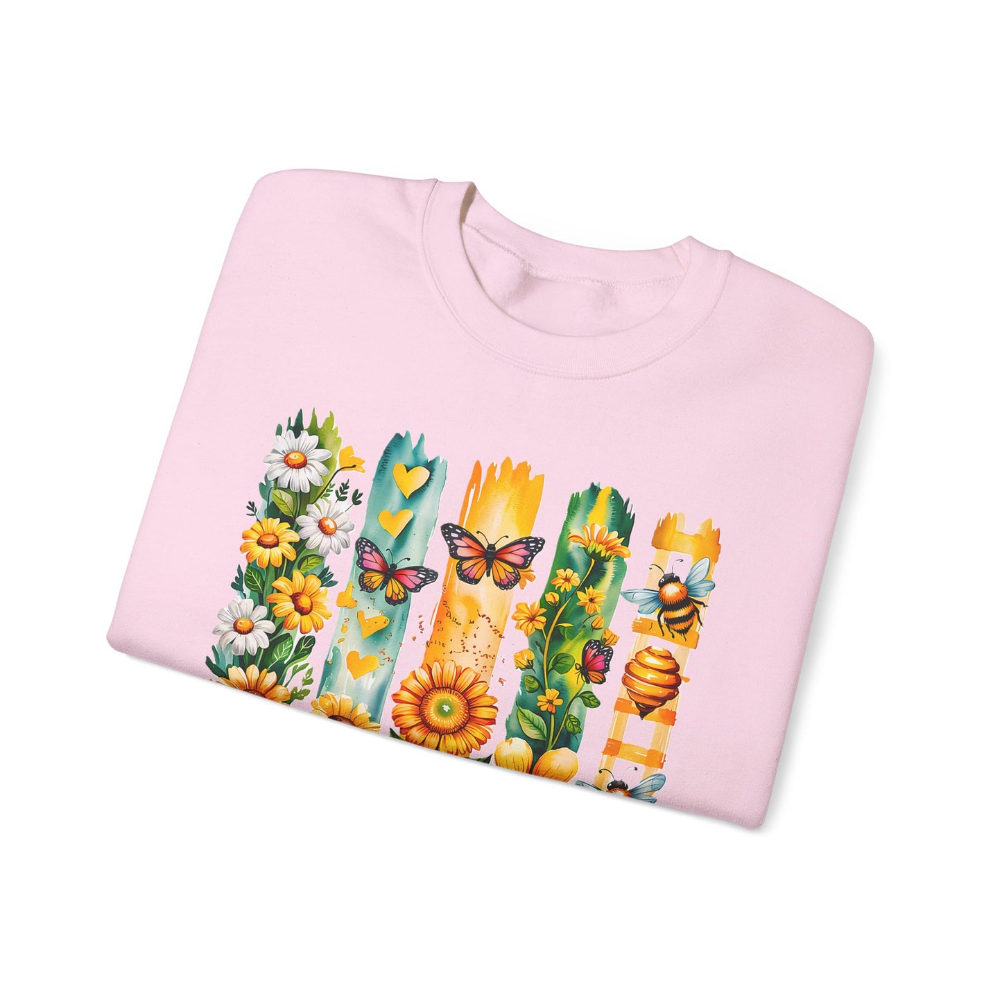 Floral & Insect "Let It Bee" Sweatshirt - Cozy Nature-Inspired Pullover