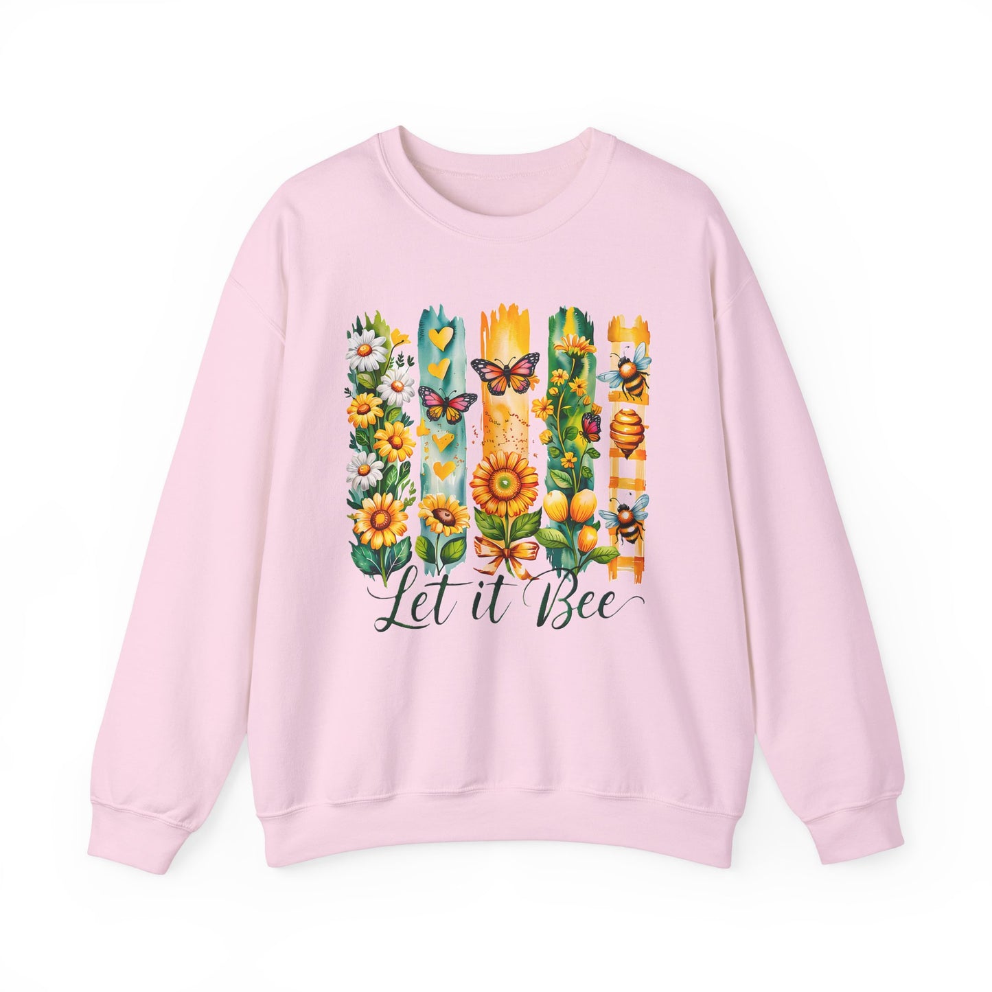 Floral & Insect "Let It Bee" Sweatshirt - Cozy Nature-Inspired Pullover