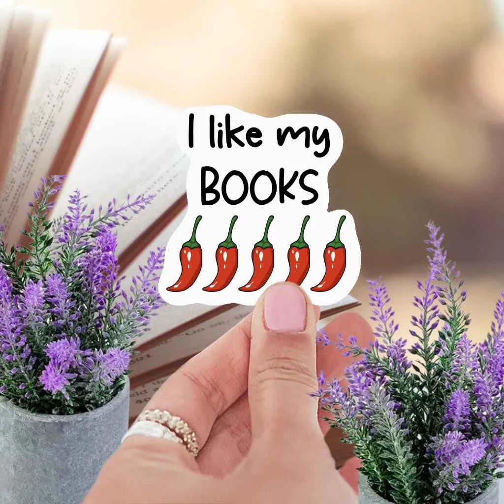 I Like My Books Spicy Sticker | Book Worm Kindle Sticker | Spicy Book Club Smut Books | Smutty Romance Book Lover by Marie Gems