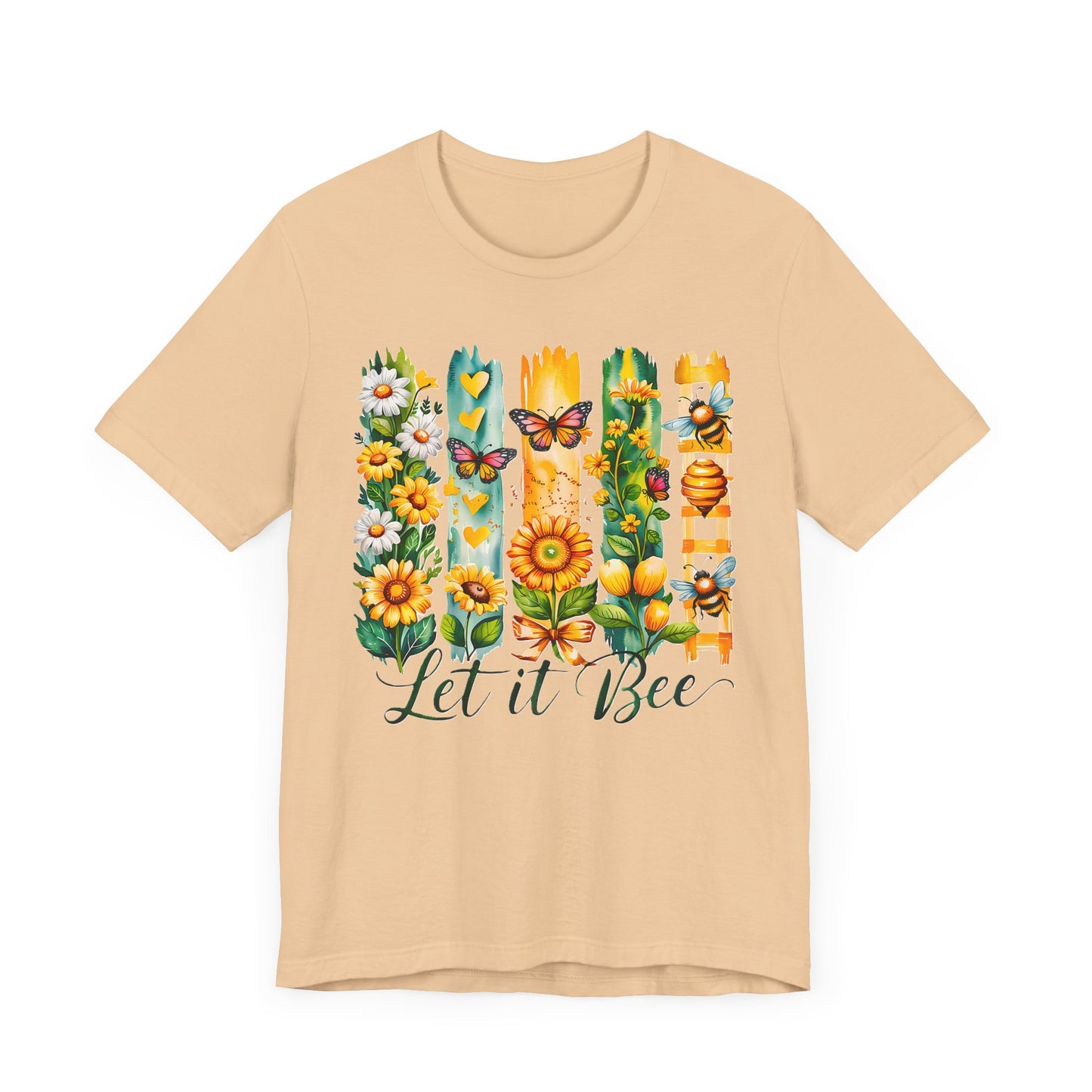 Floral & Insect "Let It Bee" T-Shirt - Nature-Inspired Graphic Tee