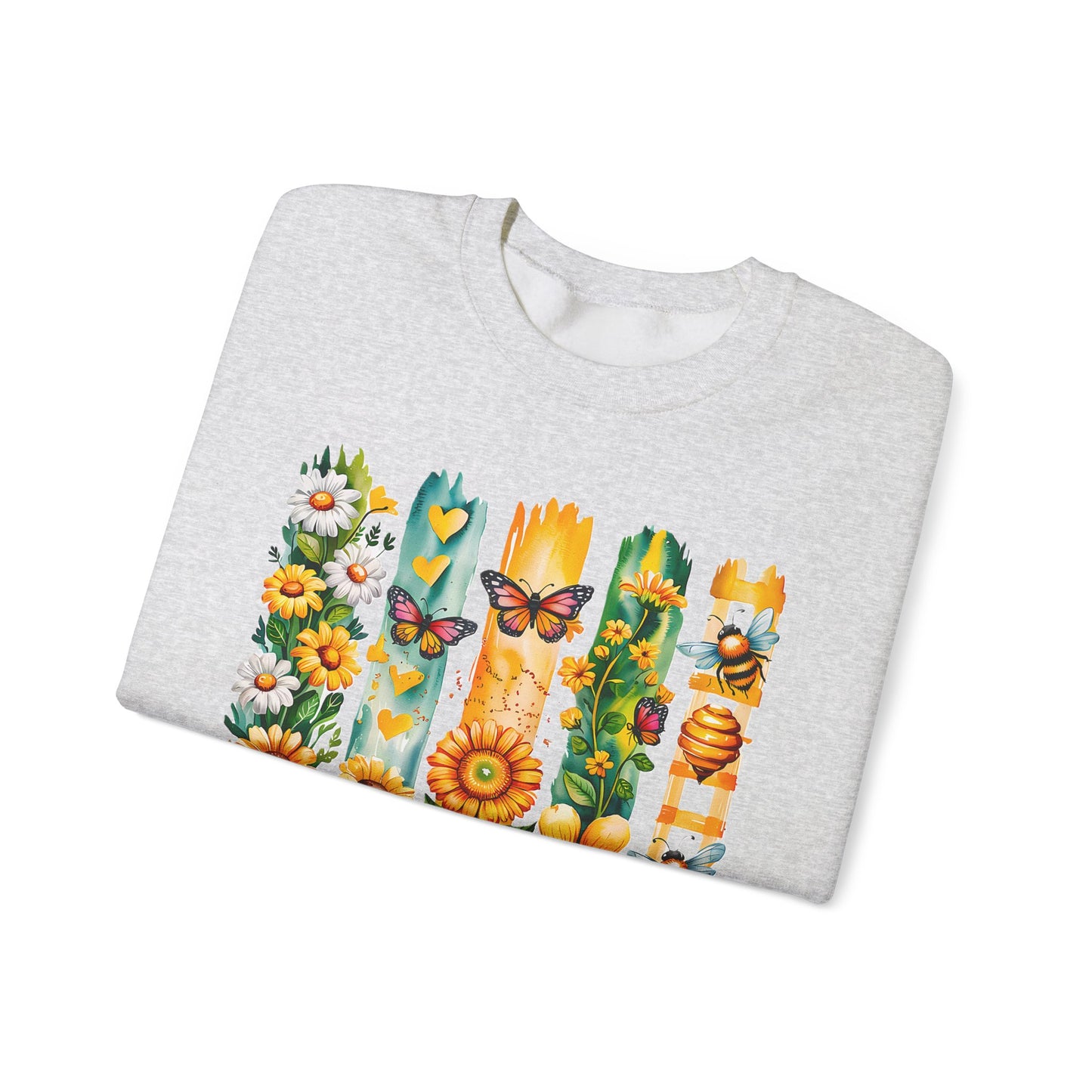 Floral & Insect "Let It Bee" Sweatshirt - Cozy Nature-Inspired Pullover