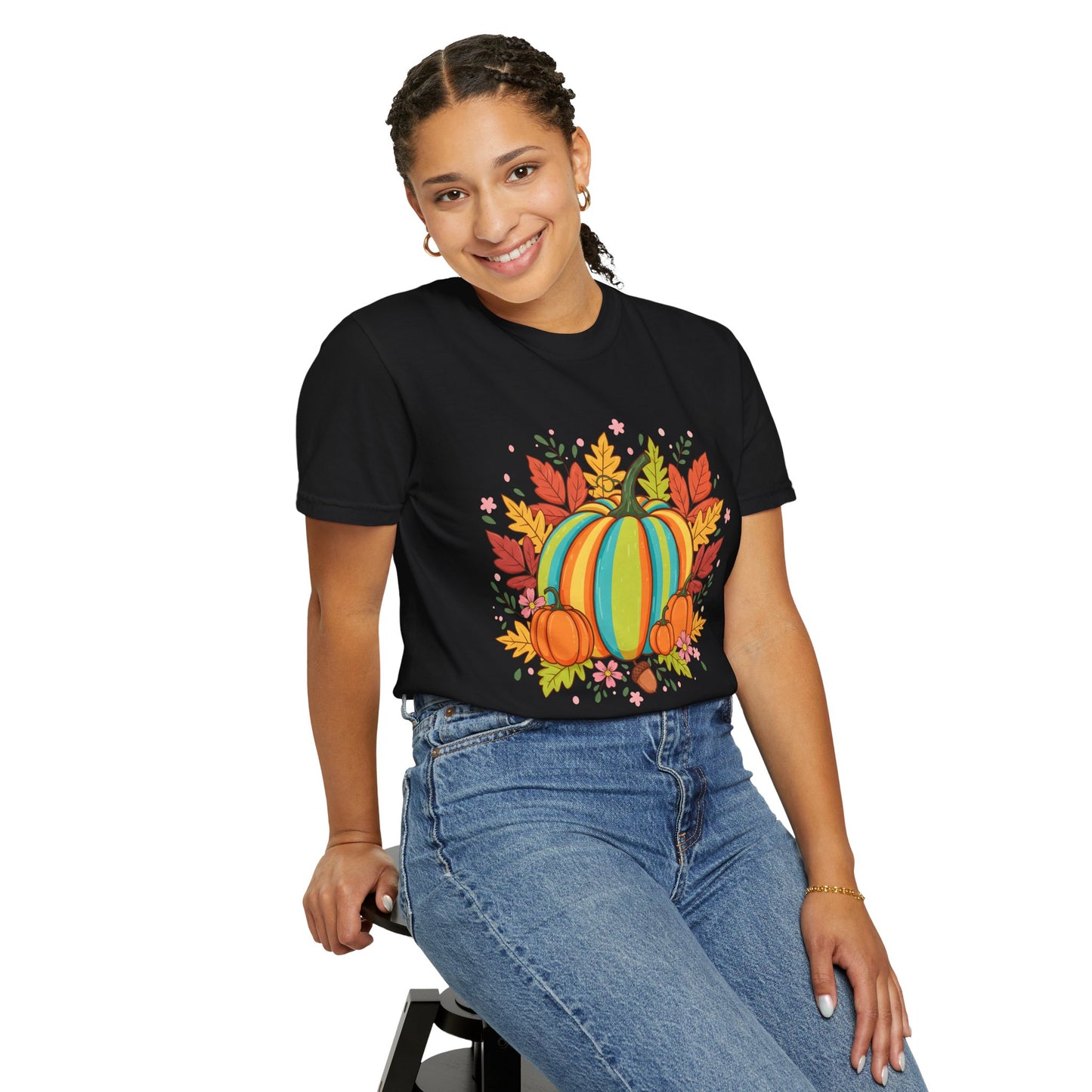 Vibrant Pumpkin Patch Comfort Colors T-shirt - Autumn Harvest Graphic Tee
