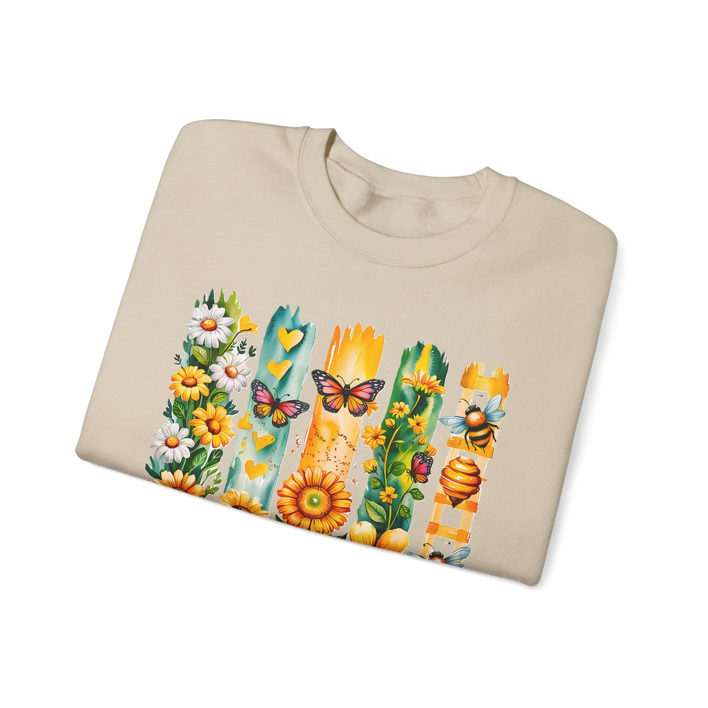 Floral & Insect "Let It Bee" Sweatshirt - Cozy Nature-Inspired Pullover