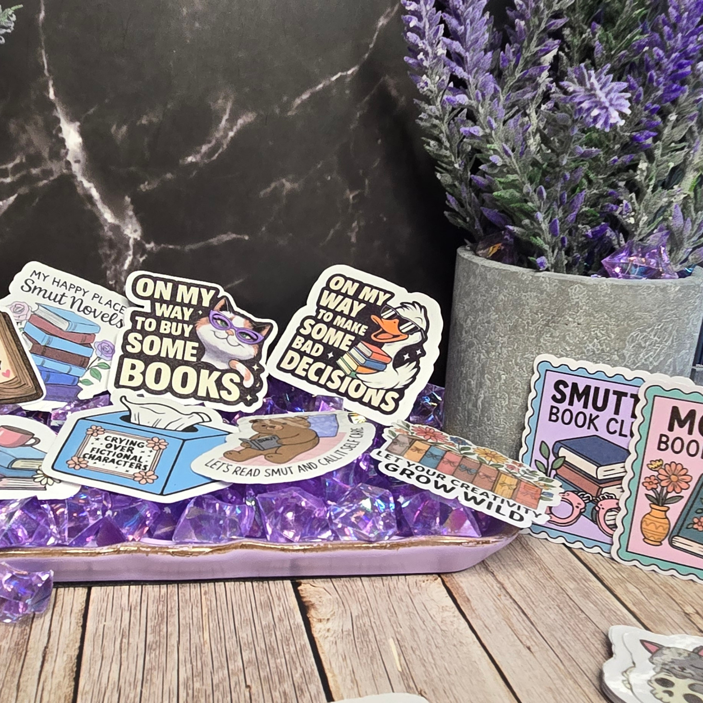 Ultimate 12-Sticker Book Lover Bundle: Smut, Goth, Funny, & Cozy Reader Decals - Diverse Literary Collection