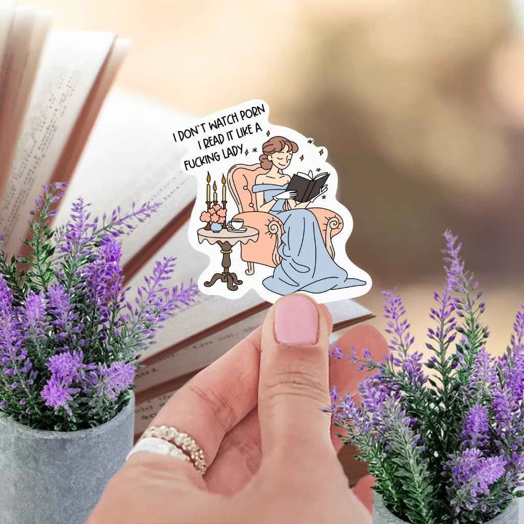 I Read It Like A Lady Sticker BookTok Kindle Sticker Spicy Romance Book Club Smut For Book Lovers by Marie Gems