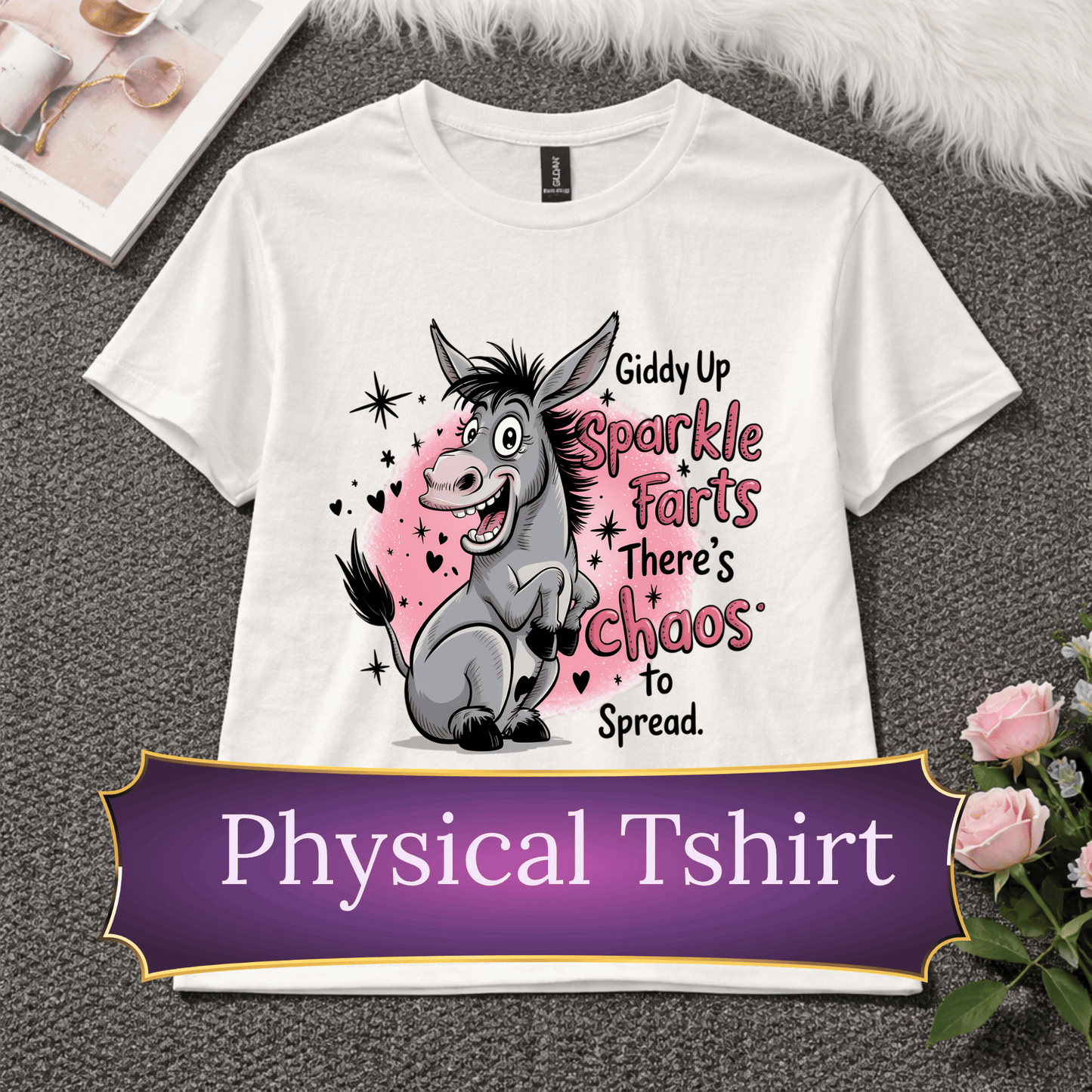 Sparkle Farts Chaos T-Shirt | Funny Unicorn Graphic Tee | Silly Humor Shirt