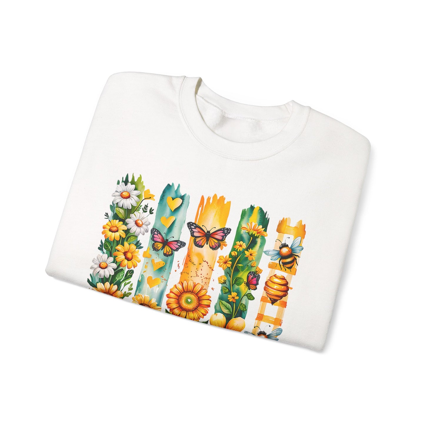 Floral & Insect "Let It Bee" Sweatshirt - Cozy Nature-Inspired Pullover