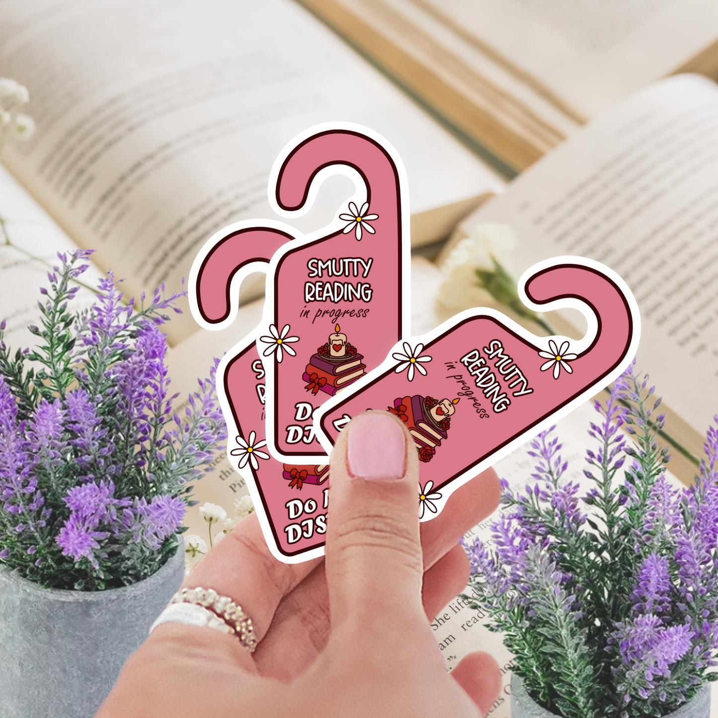 Smutty Reading In Progress Do Not Disturb Sticker | Spicy Book Club Kindle Sticker | Smut Books Booktok | Smutty Romance Book Lover