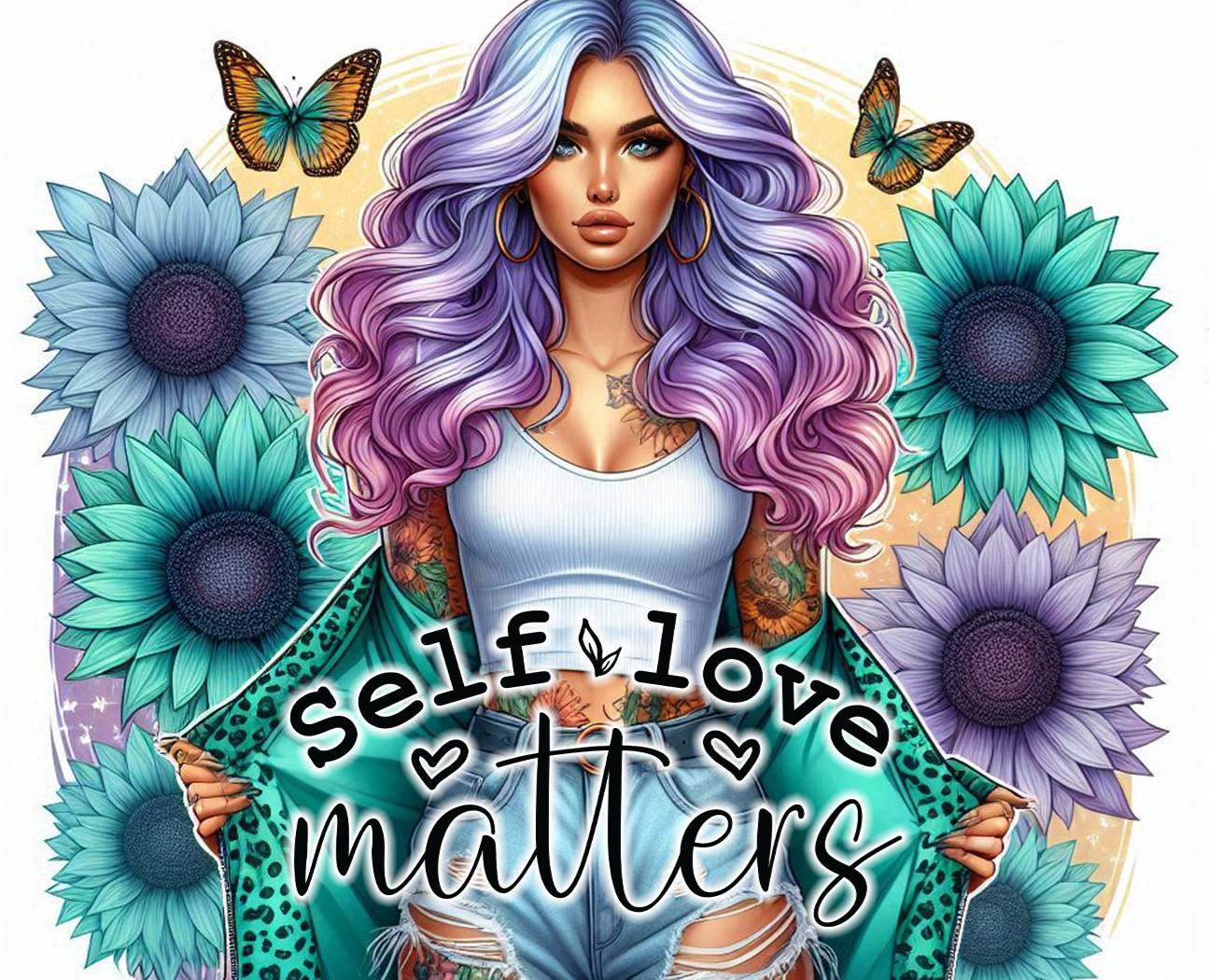 Empowering 20 oz Tumblers: Unique Tattooed Women & Positive Affirmations | Durable Insulated Drinkware