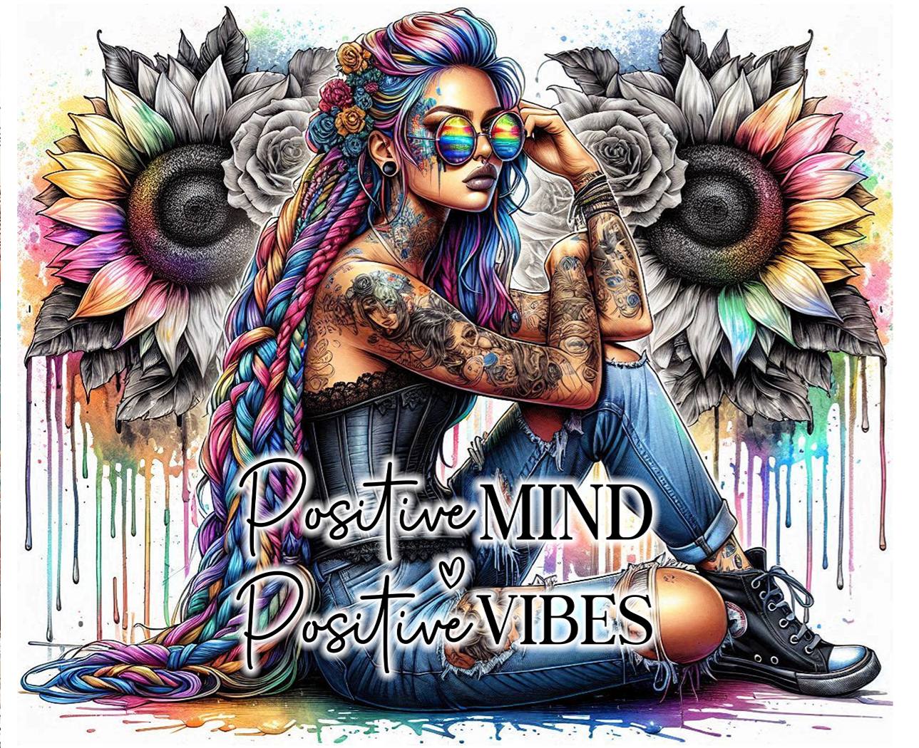 Empowering 20 oz Tumblers: Unique Tattooed Women & Positive Affirmations | Durable Insulated Drinkware