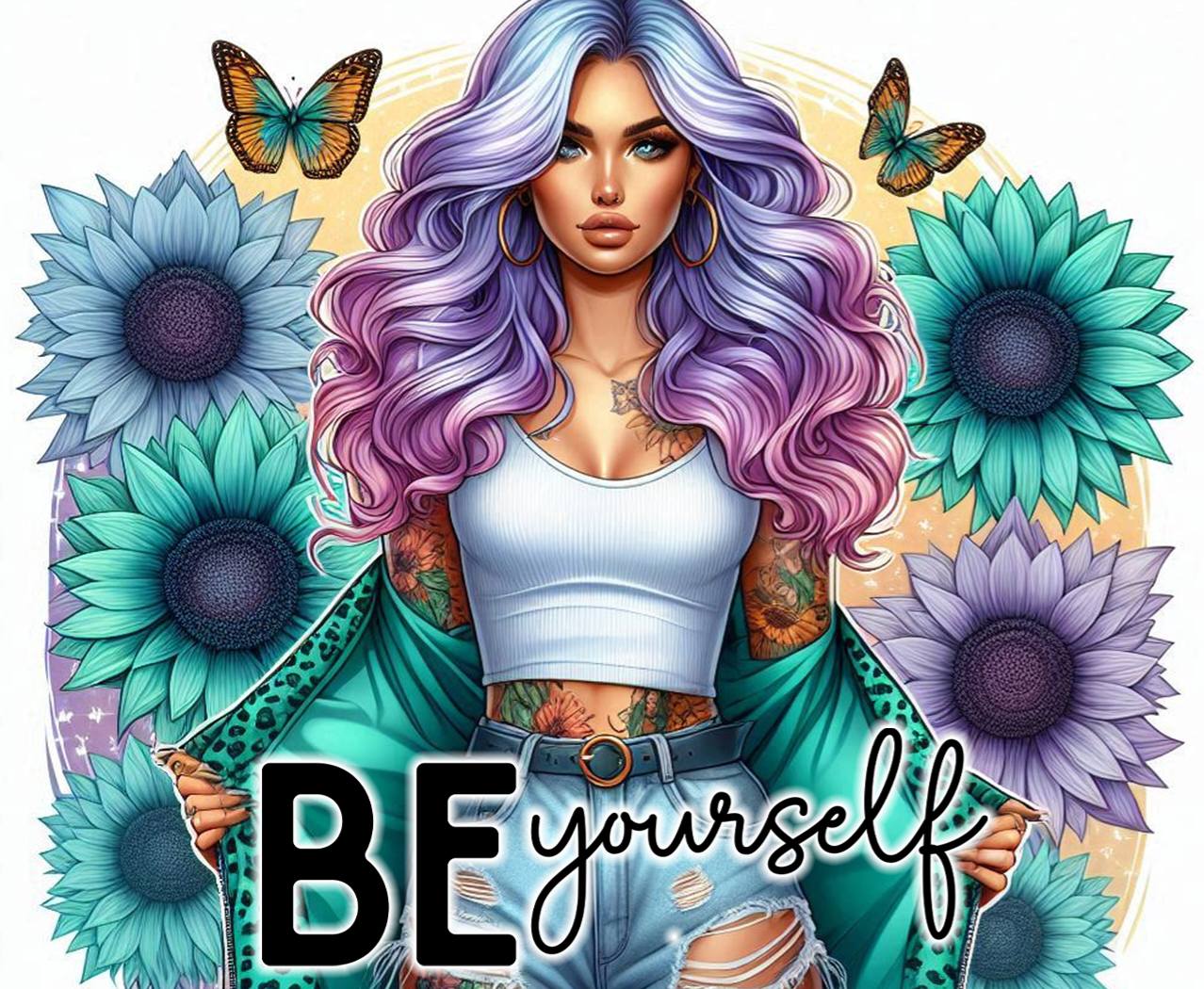 Empowering 20 oz Tumblers: Unique Tattooed Women & Positive Affirmations | Durable Insulated Drinkware