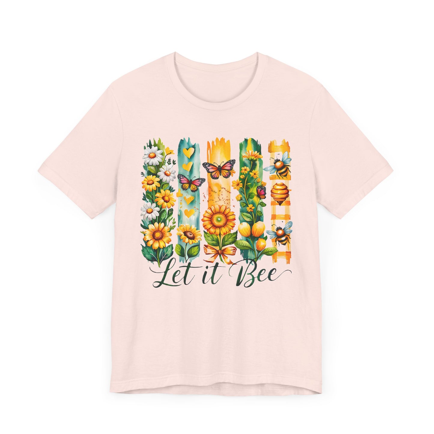 Floral & Insect "Let It Bee" T-Shirt - Nature-Inspired Graphic Tee