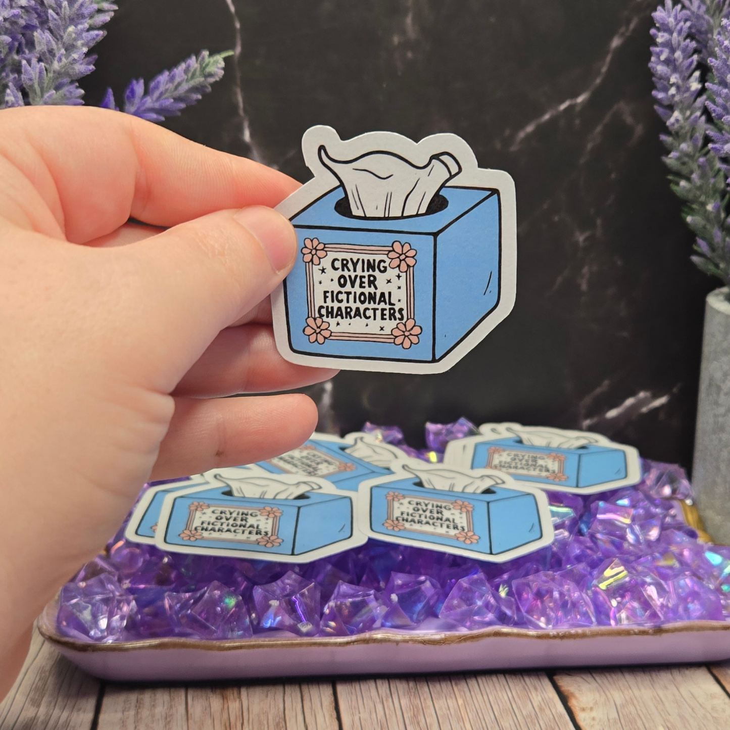 Crying Over Fictional Characters Sticker - Relatable Book & Movie Lover Emotional Support Decal