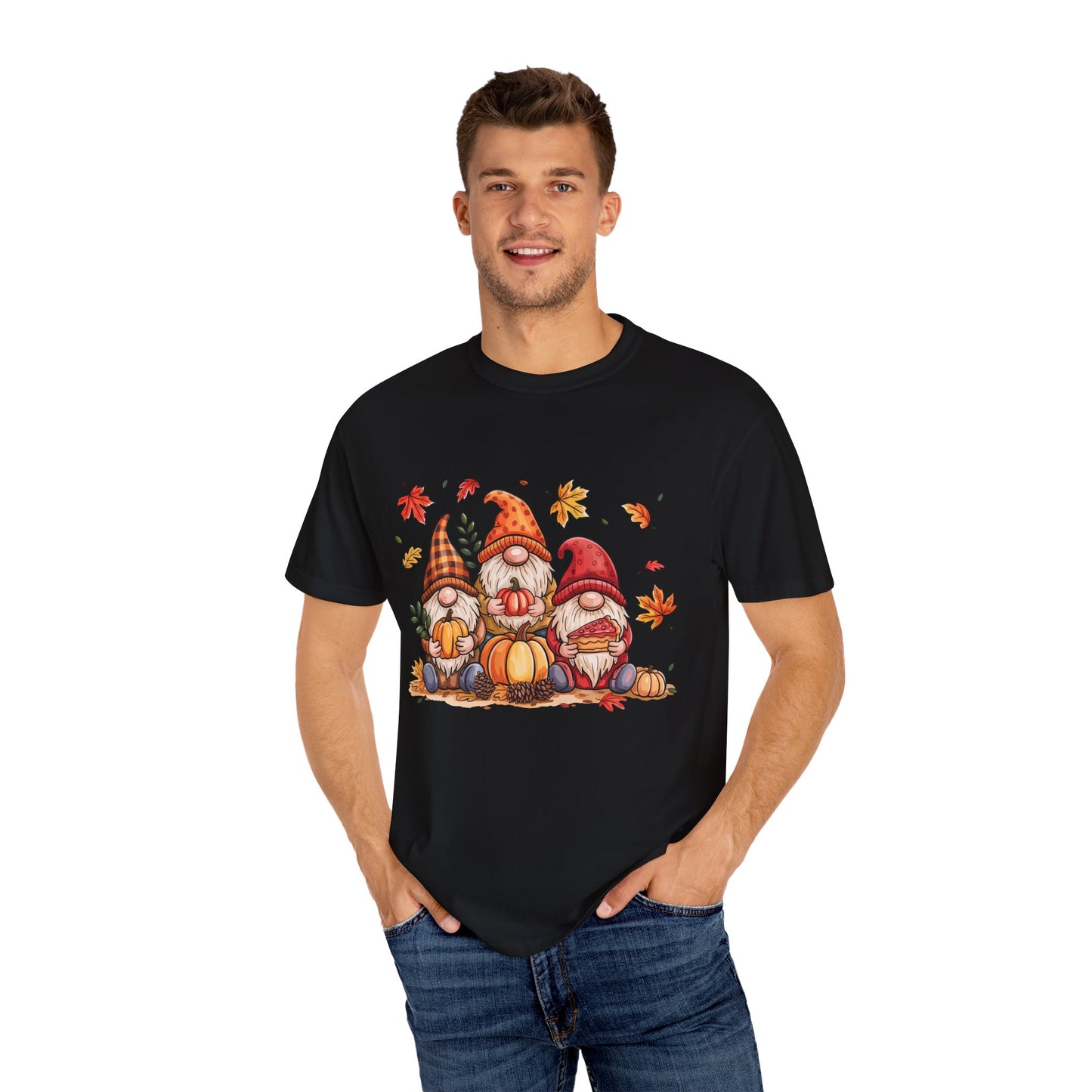 Cozy Autumn Gnomes Comfort Colors T-shirt - Thanksgiving and Fall Harvest Graphic Tee