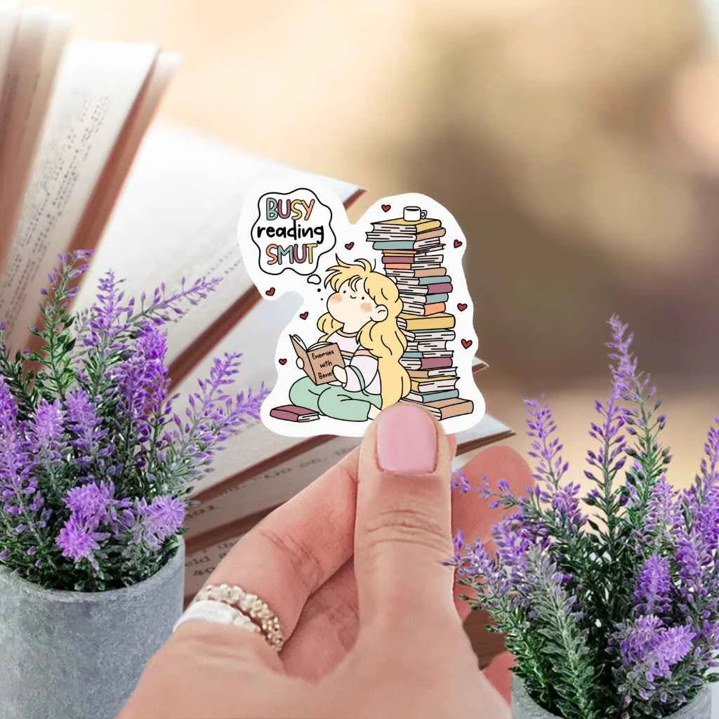 Busy Reading Smut Sticker | Book Worm Kindle Sticker | Spicy Book Club Smut Books | Booktok Smutty Romance Book Lover by Marie Gems