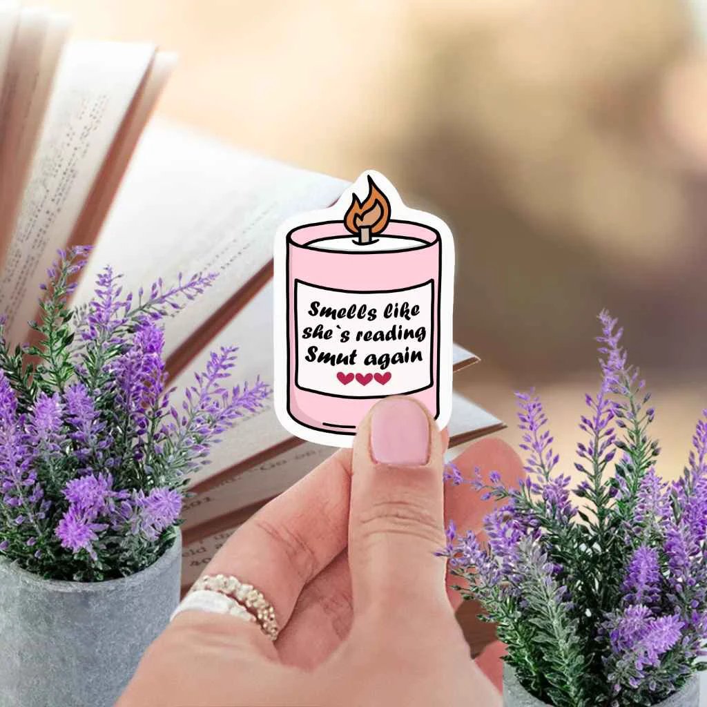 Smells Like She's Reading Smut Again Sticker | Booktok Kindle Sticker | Spicy Book Club Smutty Romance Book Lover by Marie Gems