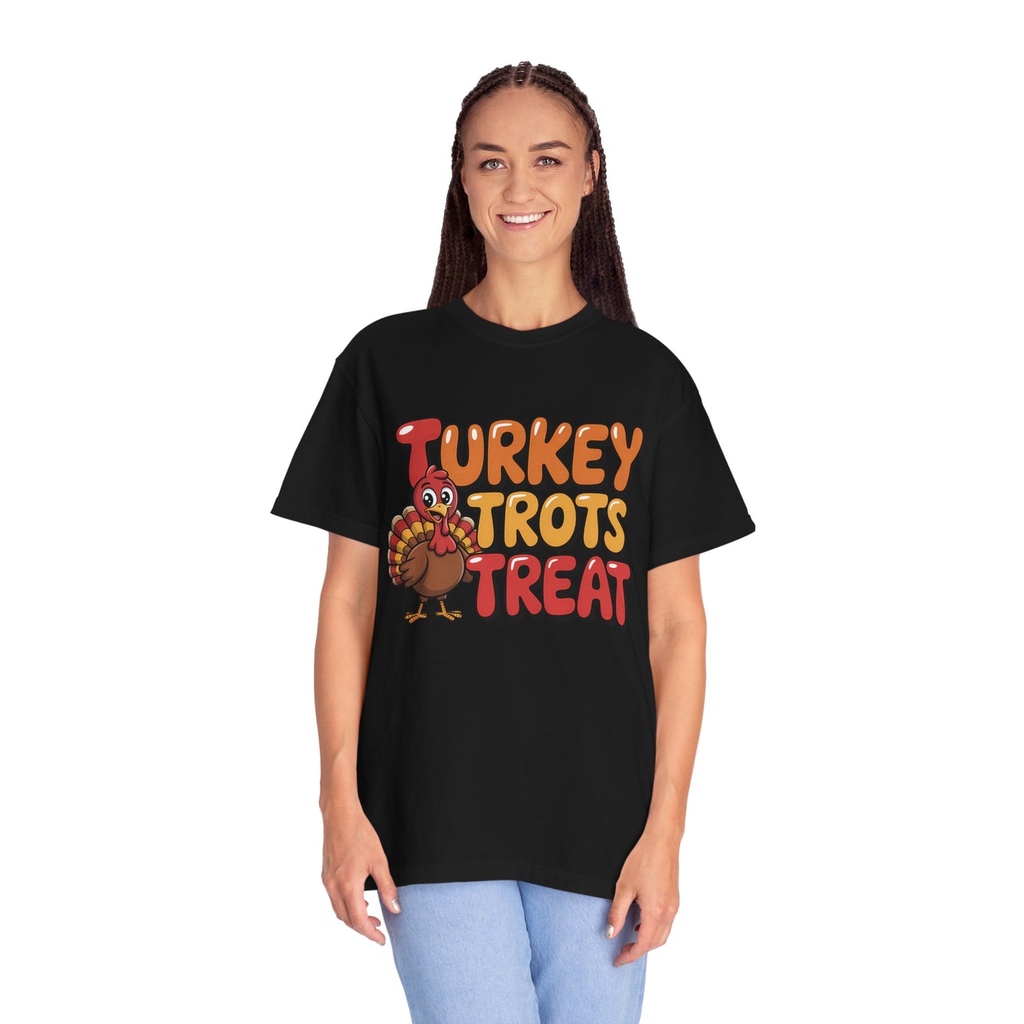 Funny Turkey Trot T-shirt - Thanksgiving Running Outfit with Retro Vibes