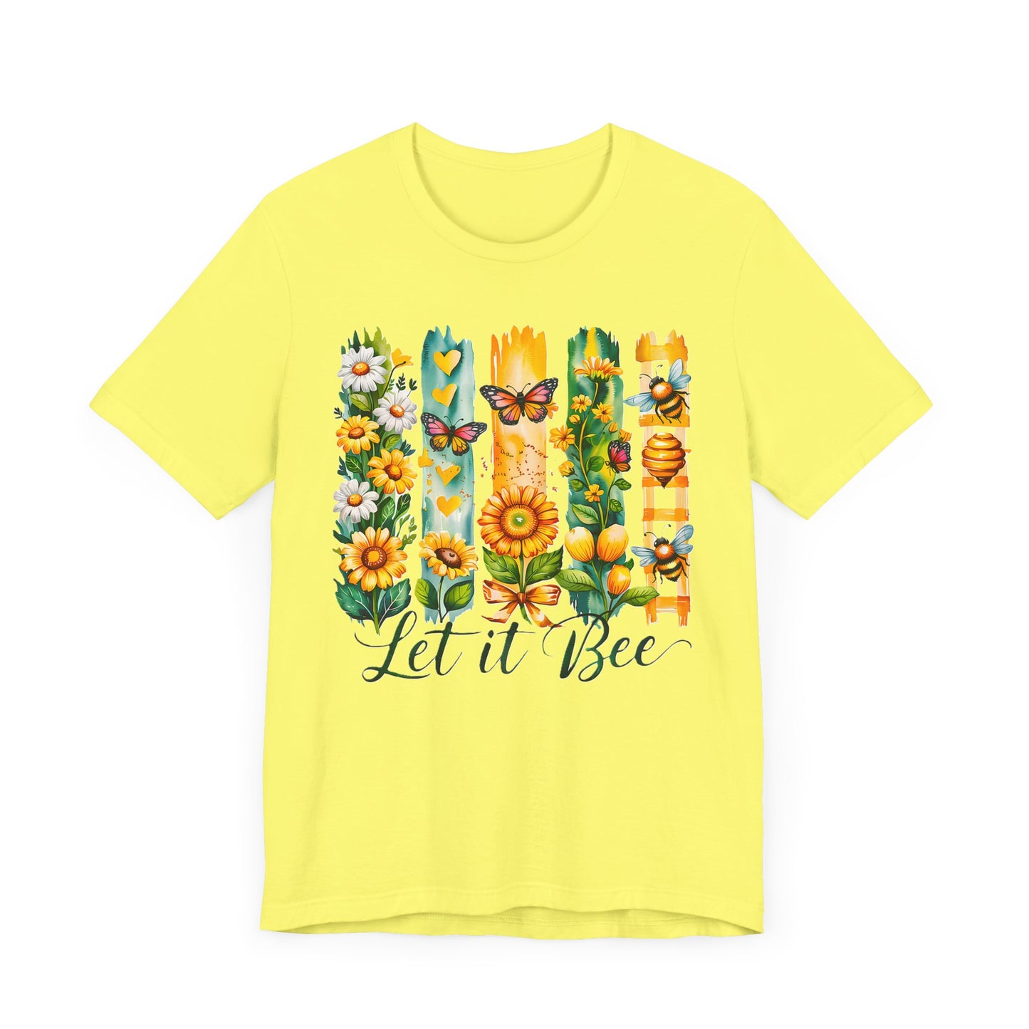Floral & Insect "Let It Bee" T-Shirt - Nature-Inspired Graphic Tee