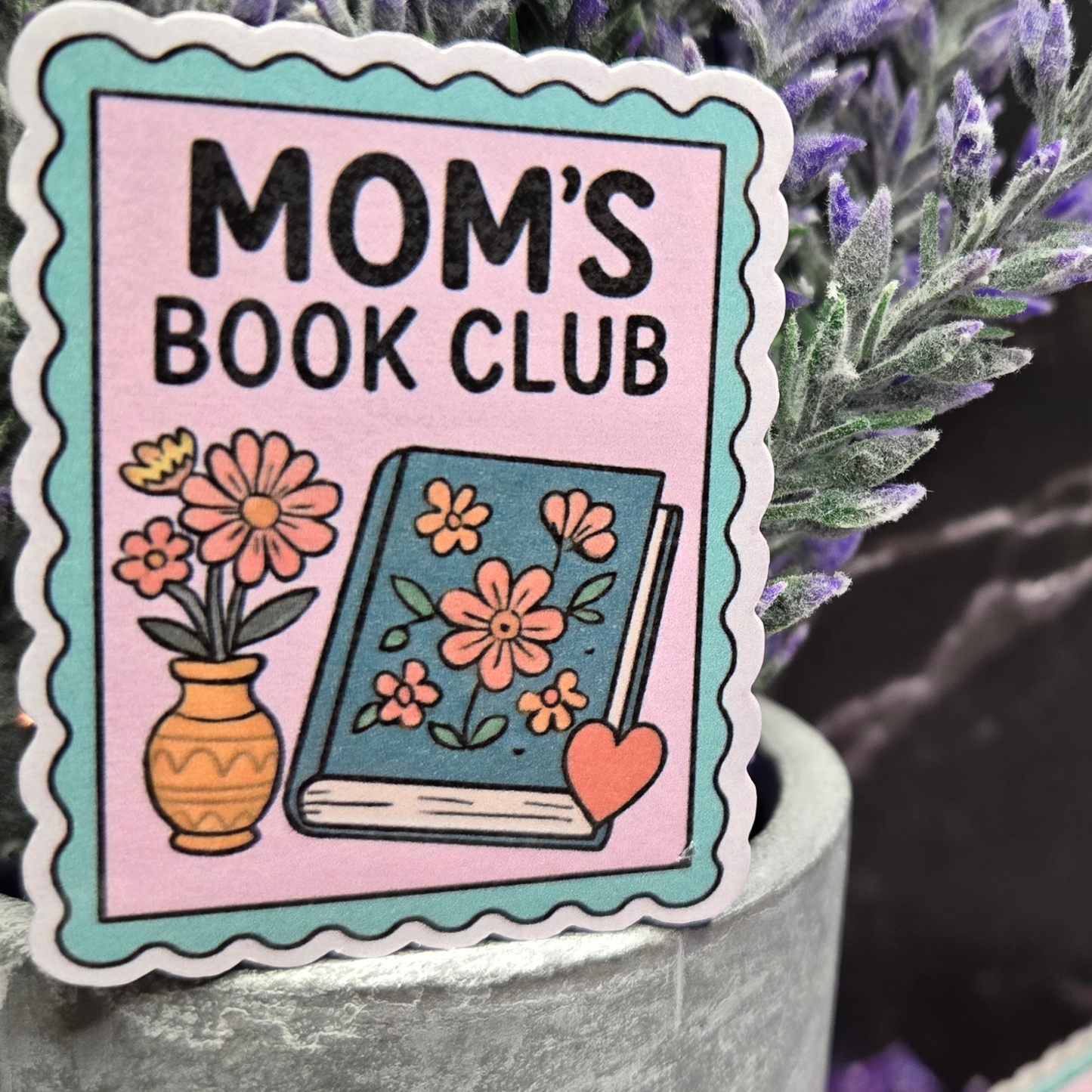 Mom's Book Club Sticker - Sweet Floral Reading Decal for Busy Moms & Book Lovers - Perfect Mother's Gift