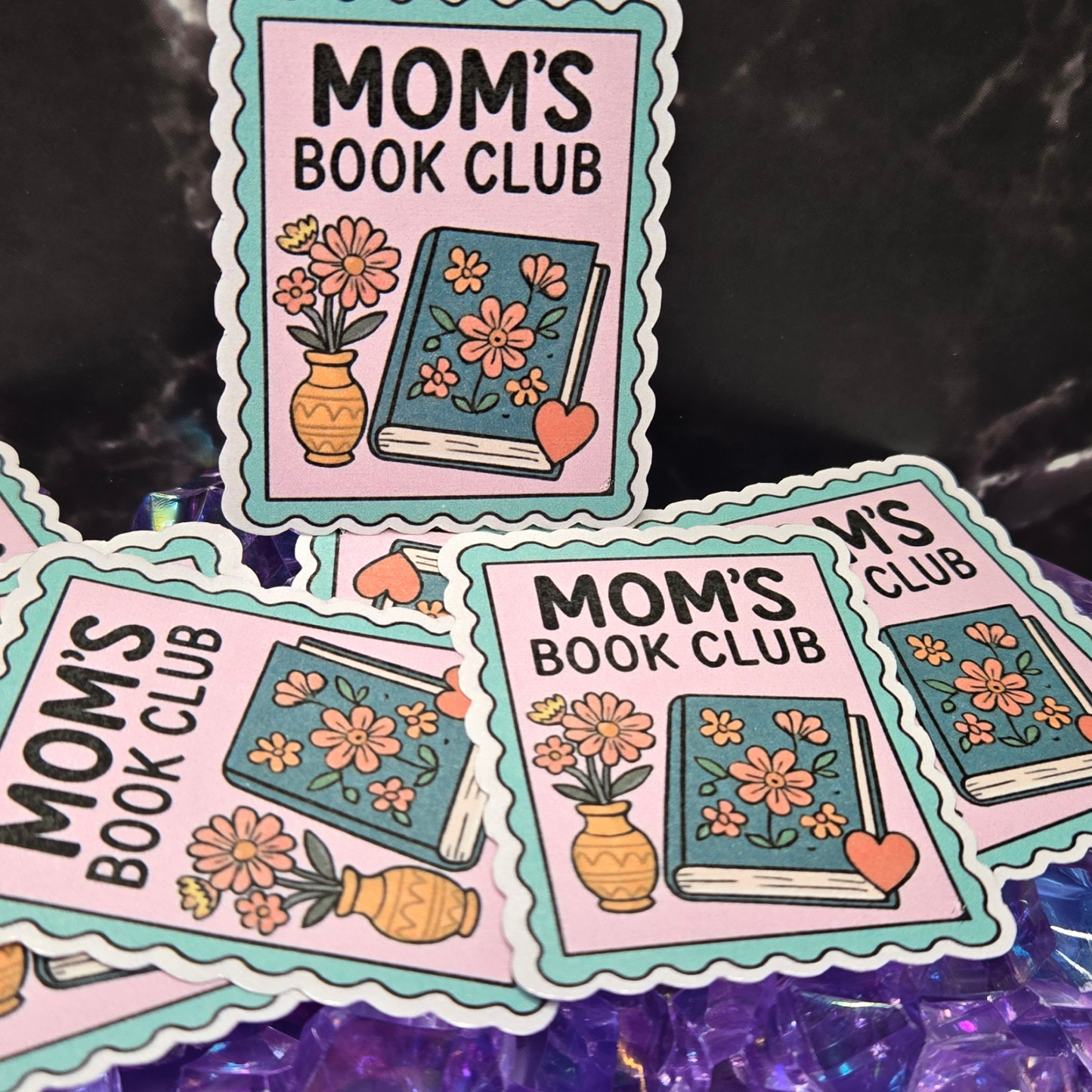 Mom's Book Club Sticker - Sweet Floral Reading Decal for Busy Moms & Book Lovers - Perfect Mother's Gift
