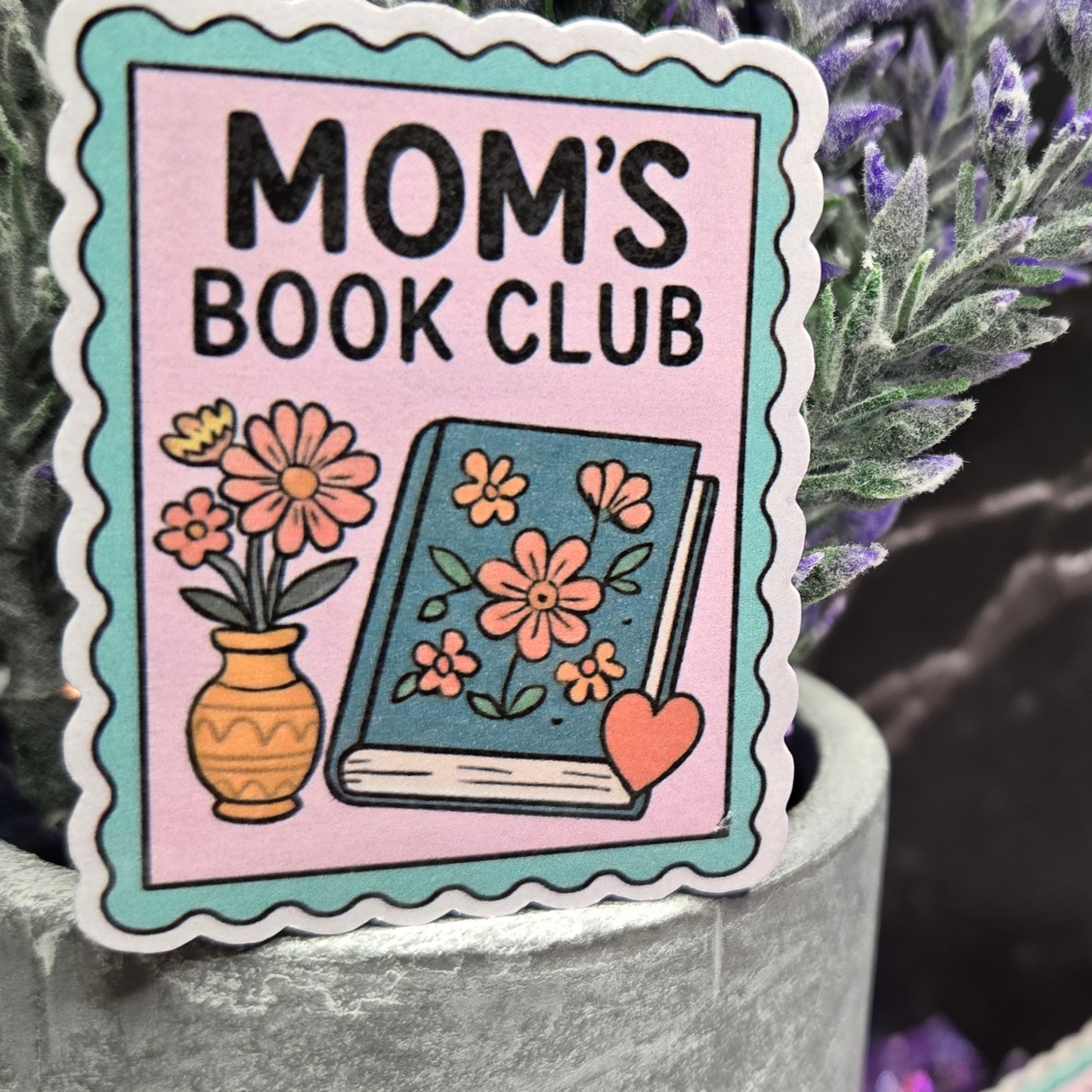 Mom's Book Club Sticker - Sweet Floral Reading Decal for Busy Moms & Book Lovers - Perfect Mother's Gift