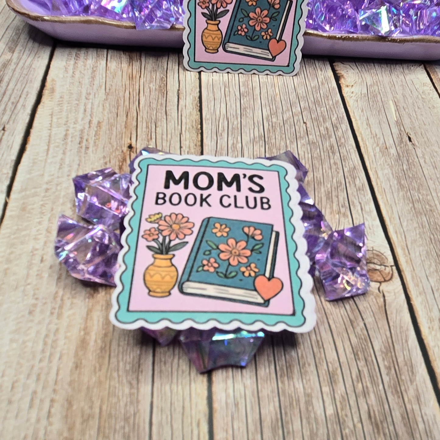 Mom's Book Club Sticker - Sweet Floral Reading Decal for Busy Moms & Book Lovers - Perfect Mother's Gift