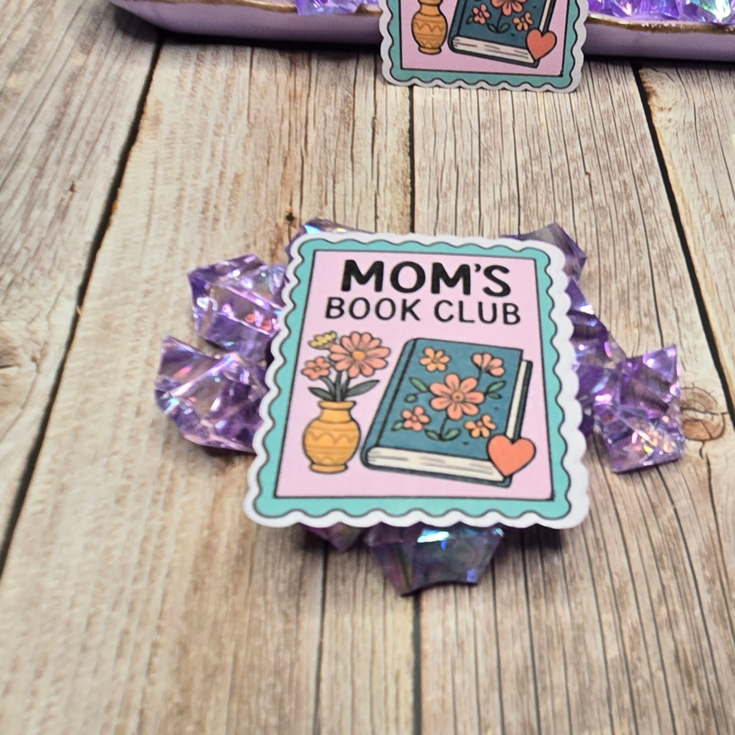 Mom's Book Club Sticker - Sweet Floral Reading Decal for Busy Moms & Book Lovers - Perfect Mother's Gift