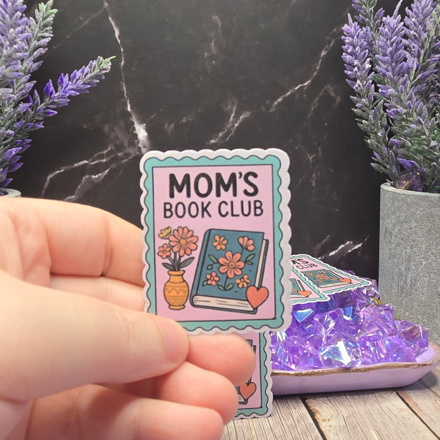 Mom's Book Club Sticker - Sweet Floral Reading Decal for Busy Moms & Book Lovers - Perfect Mother's Gift
