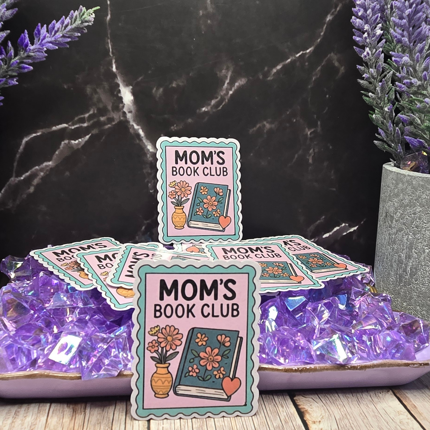 Mom's Book Club Sticker - Sweet Floral Reading Decal for Busy Moms & Book Lovers - Perfect Mother's Gift