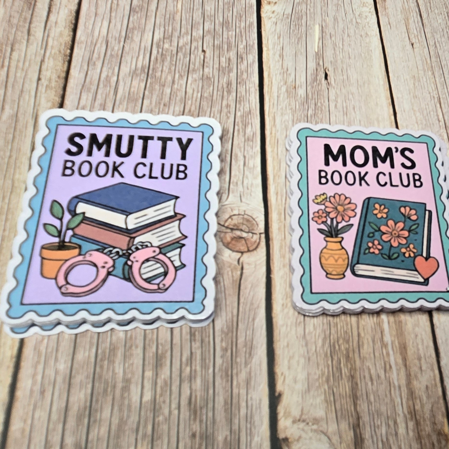 Book Club Sticker Bundle: "Mom's Book Club" & "Smutty" Reader Decals - Diverse Literary Fun