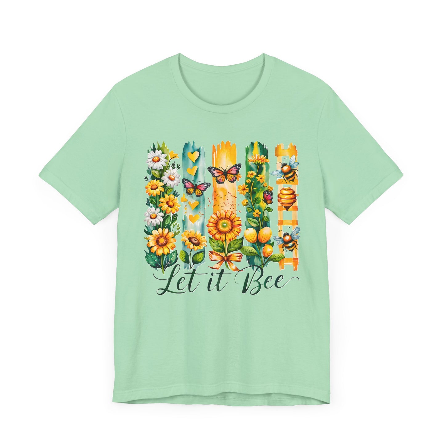 Floral & Insect "Let It Bee" T-Shirt - Nature-Inspired Graphic Tee