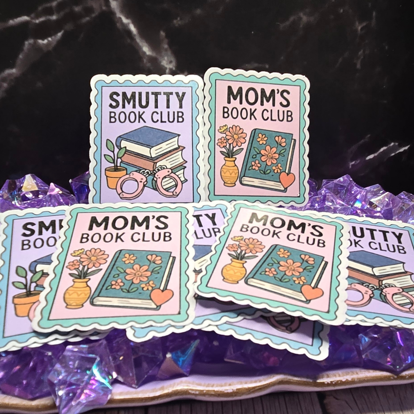 Book Club Sticker Bundle: "Mom's Book Club" & "Smutty" Reader Decals - Diverse Literary Fun
