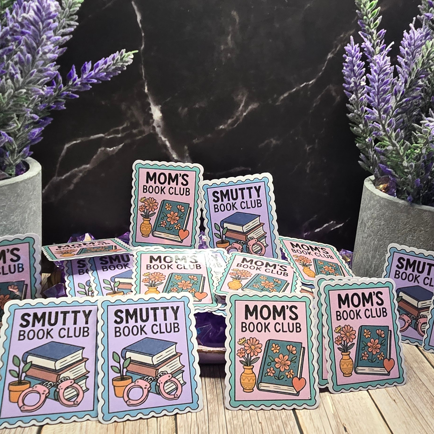 Book Club Sticker Bundle: "Mom's Book Club" & "Smutty" Reader Decals - Diverse Literary Fun