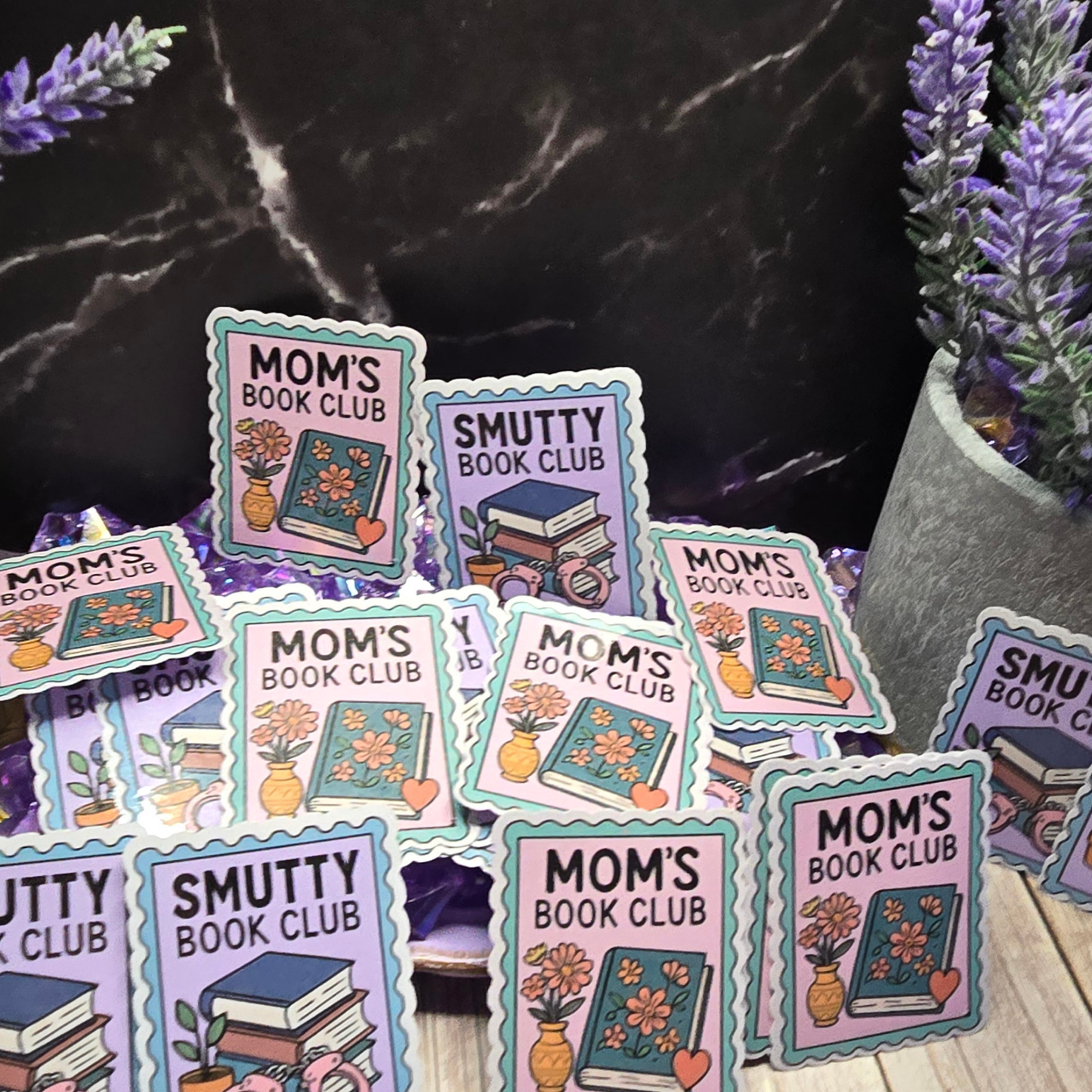 Book Club Sticker Bundle: "Mom's Book Club" & "Smutty" Reader Decals - Diverse Literary Fun