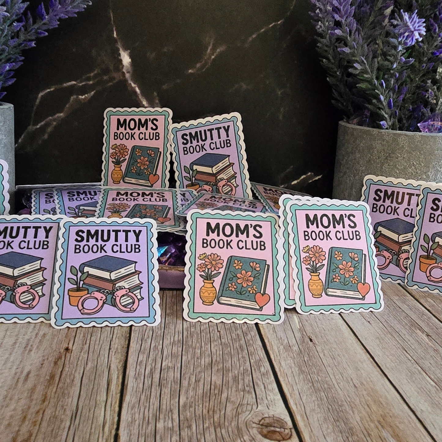 Book Club Sticker Bundle: "Mom's Book Club" & "Smutty" Reader Decals - Diverse Literary Fun