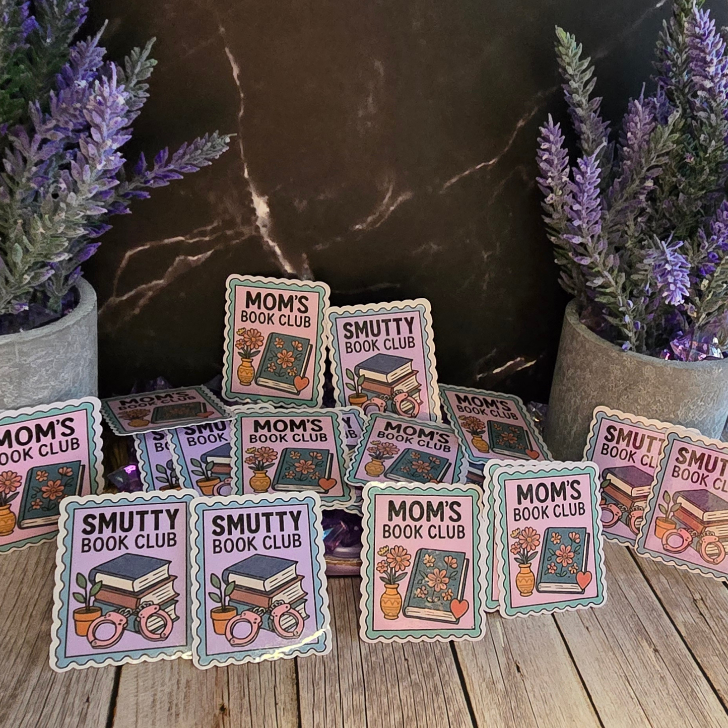 Book Club Sticker Bundle: "Mom's Book Club" & "Smutty" Reader Decals - Diverse Literary Fun
