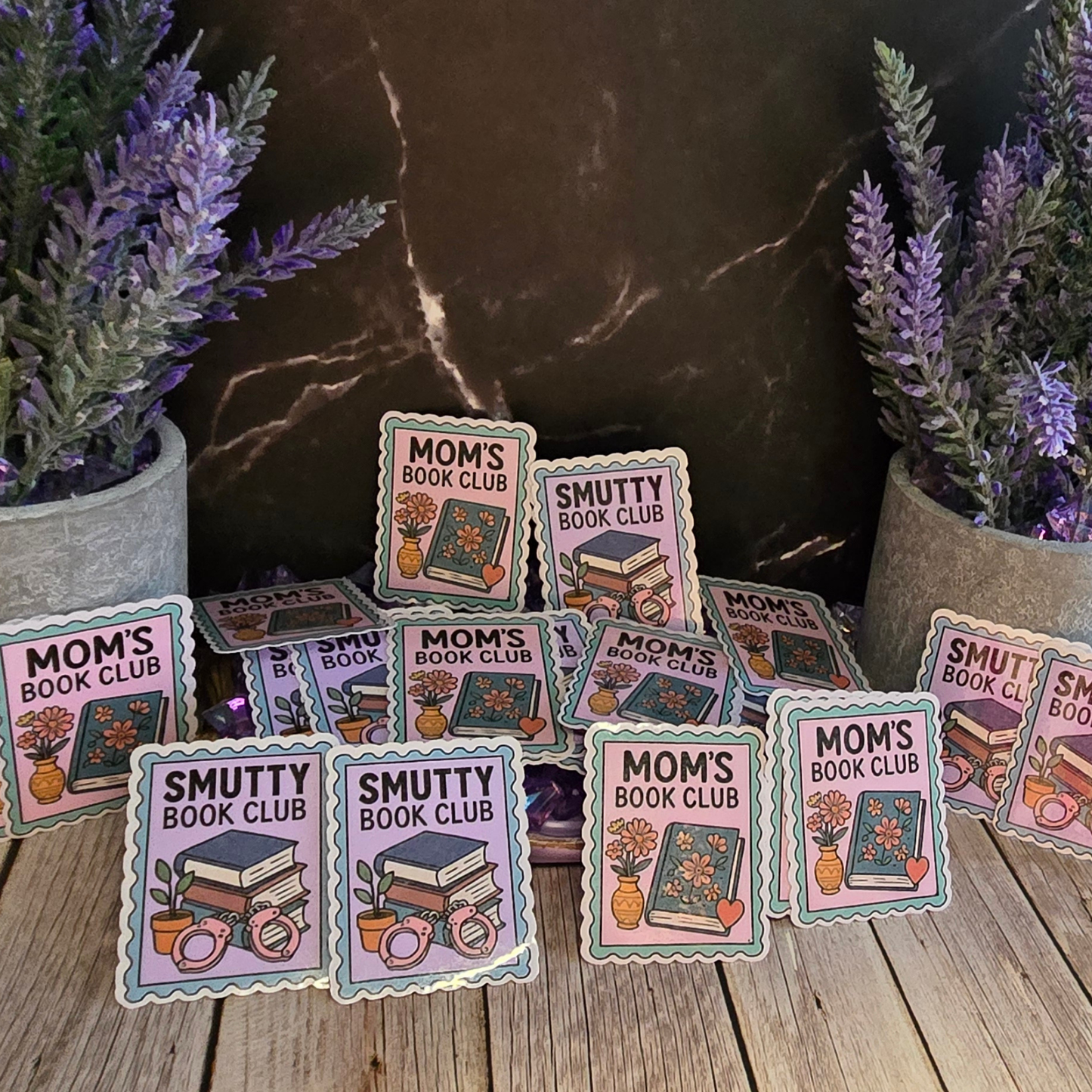 Book Club Sticker Bundle: "Mom's Book Club" & "Smutty" Reader Decals - Diverse Literary Fun
