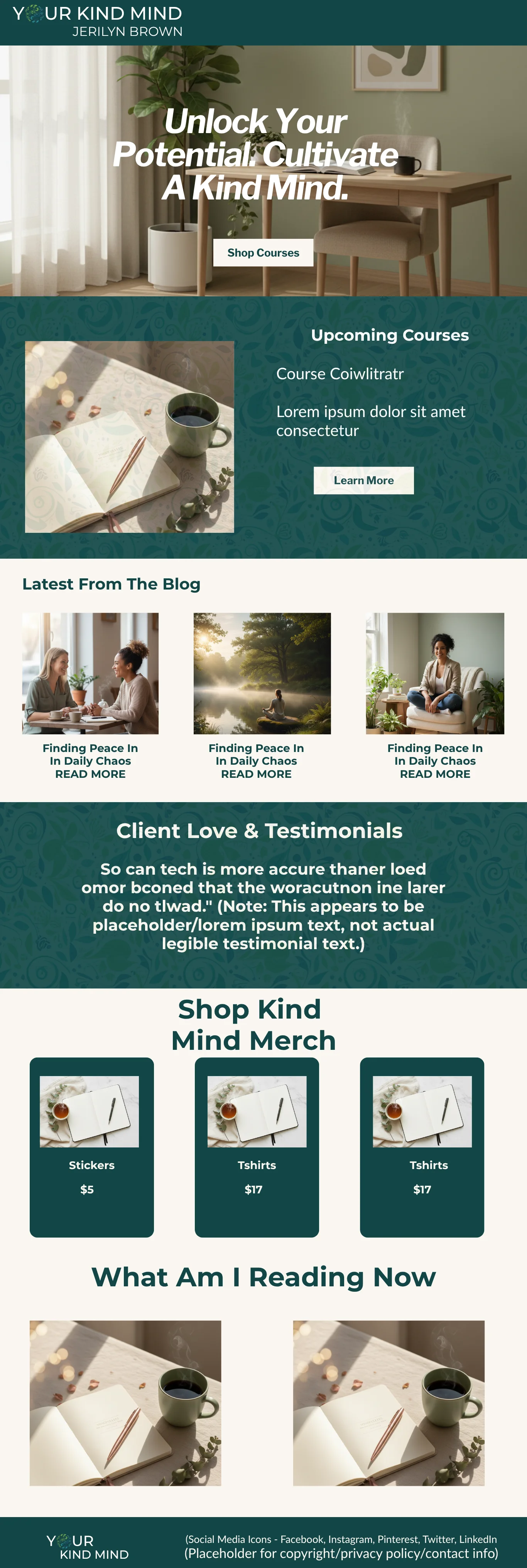 Your Kind Mind Website Project Scoop Turnkey Shopify Solution For Courses Hub And Merchandise Storefront by Marie Gems