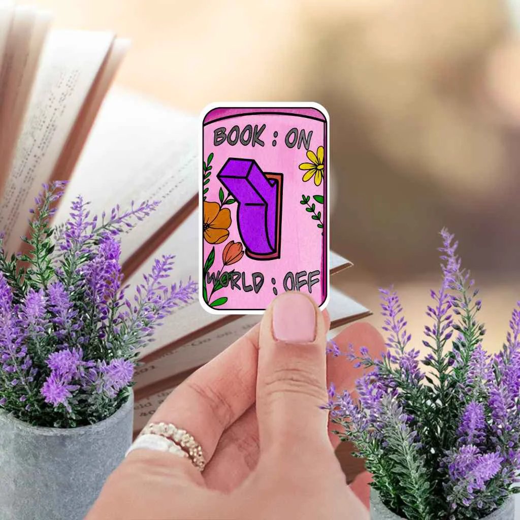 Book On World Off Sticker For Readers Read More Books Kindle Sticker Fantasy BookTok Spicy Romance Lover Gift by Marie Gems
